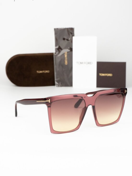 Tom Ford SABRINA-02 Women Sunglasses Bordeaux Gradient Square FT0764 69T NEW main image 9